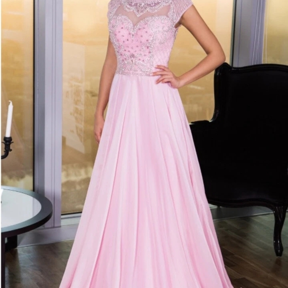 NWOT Jovani Pink Embellished Gown (10) - Picture 5 of 9
